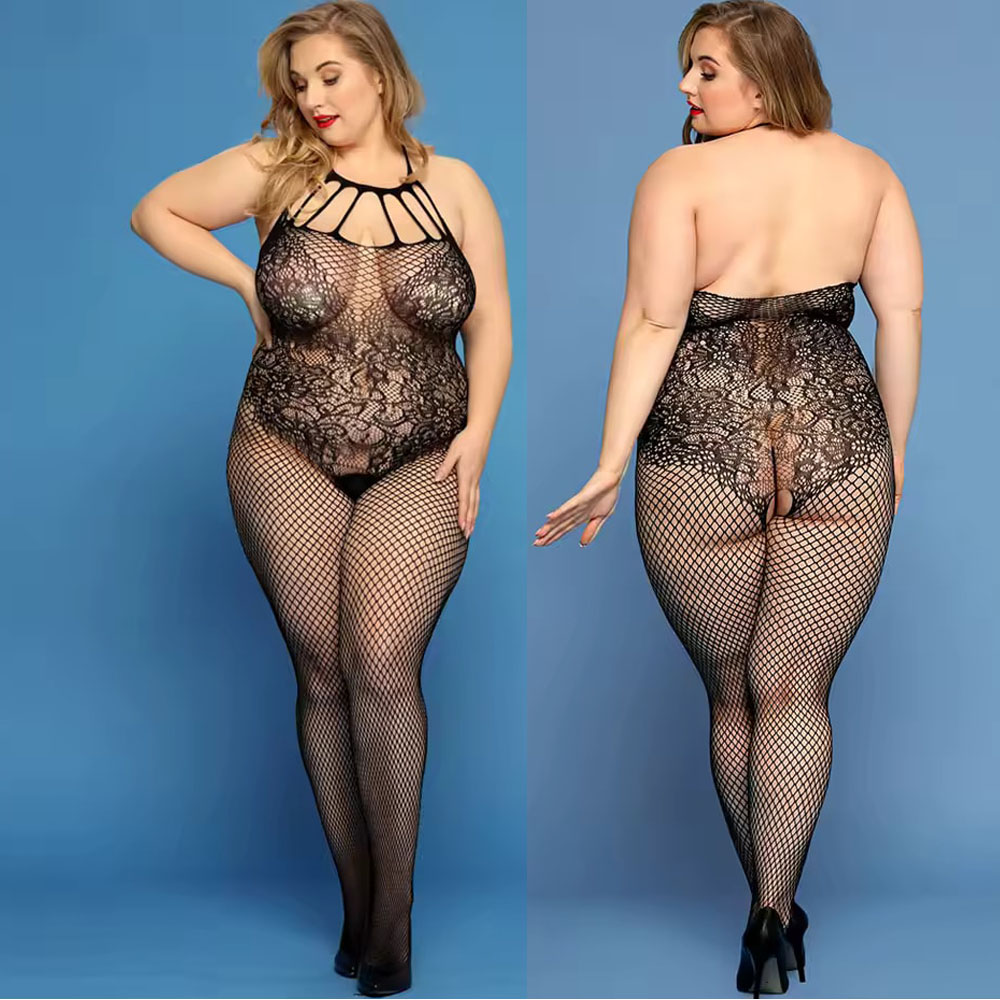 Bodystocking Fishnet - Lingerie Seksi Tanpa Tali Ukuran Besar