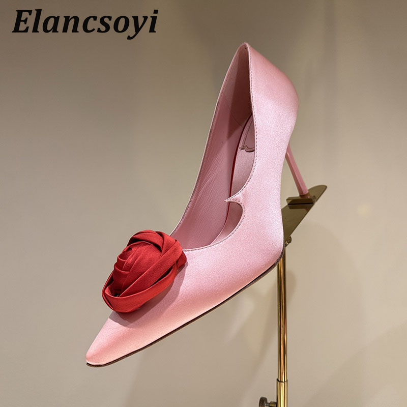 Slip Dress Satin - Sepatu Wanita Hak Tinggi Satin Ujung