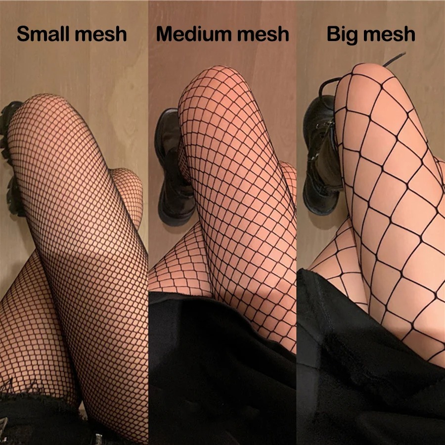 Bodystocking Fishnet - Stoking jala hitam panjang wanita seksi,