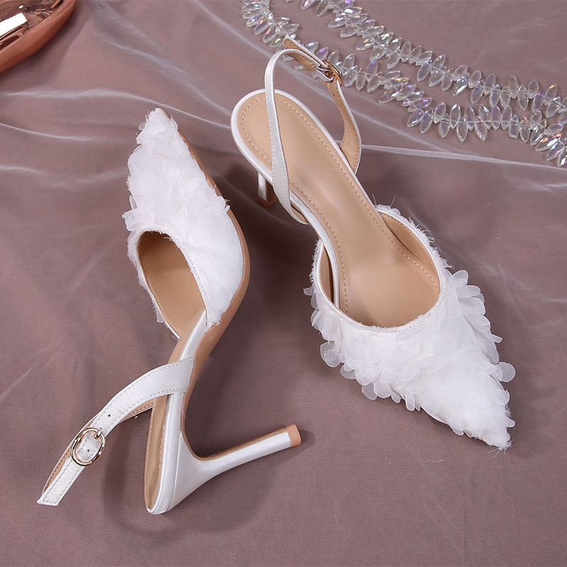 Sepatu Wanita Putih Kelopak Re - Slip Dress Satin ulasan dan harga