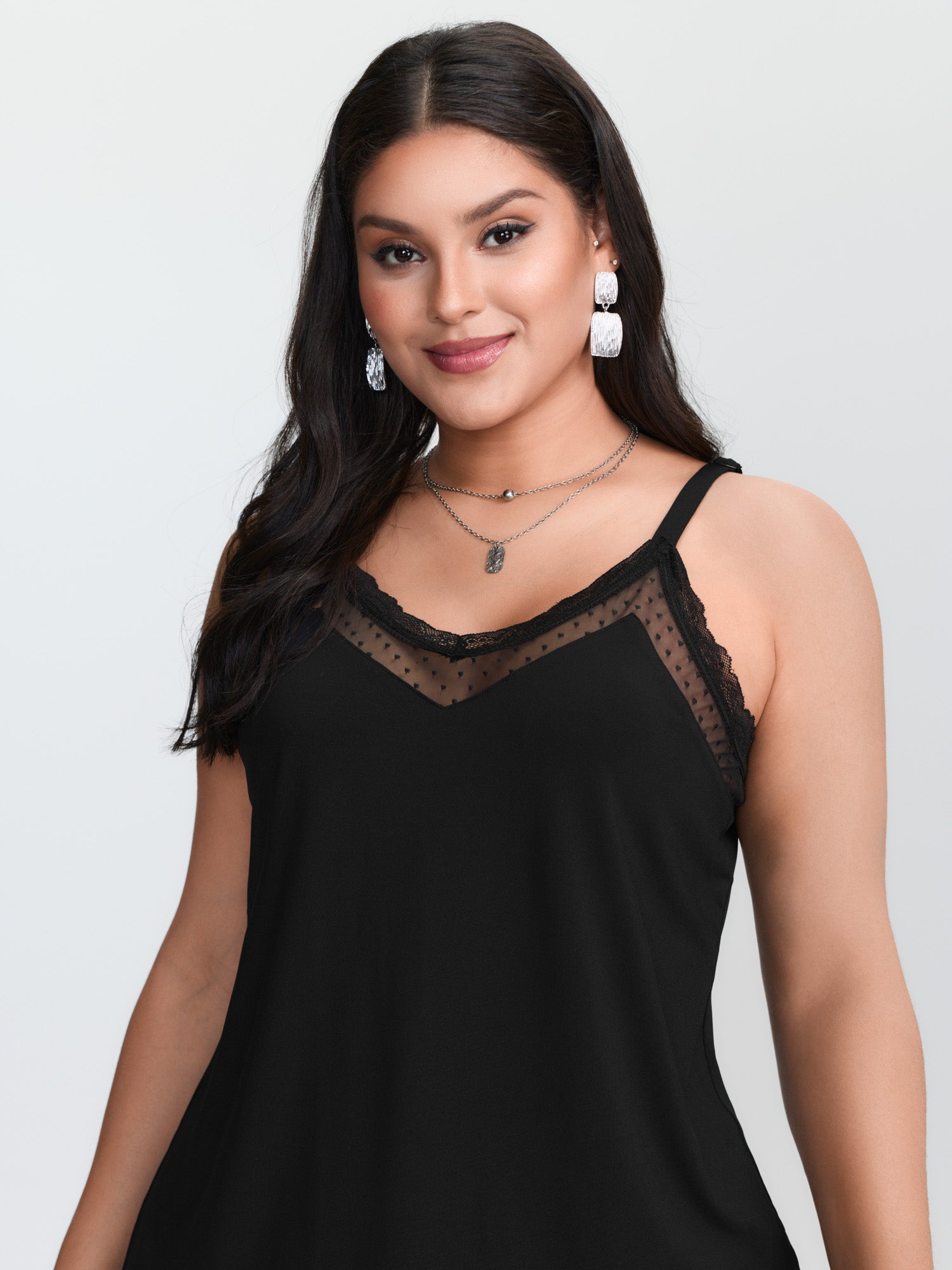 Tank top rajutan hitam ukuran  - Cami Top Lace ulasan dan harga